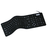 Vandtæt silikone mini tastatur, sort gummi (ENGELSK - UK layout)